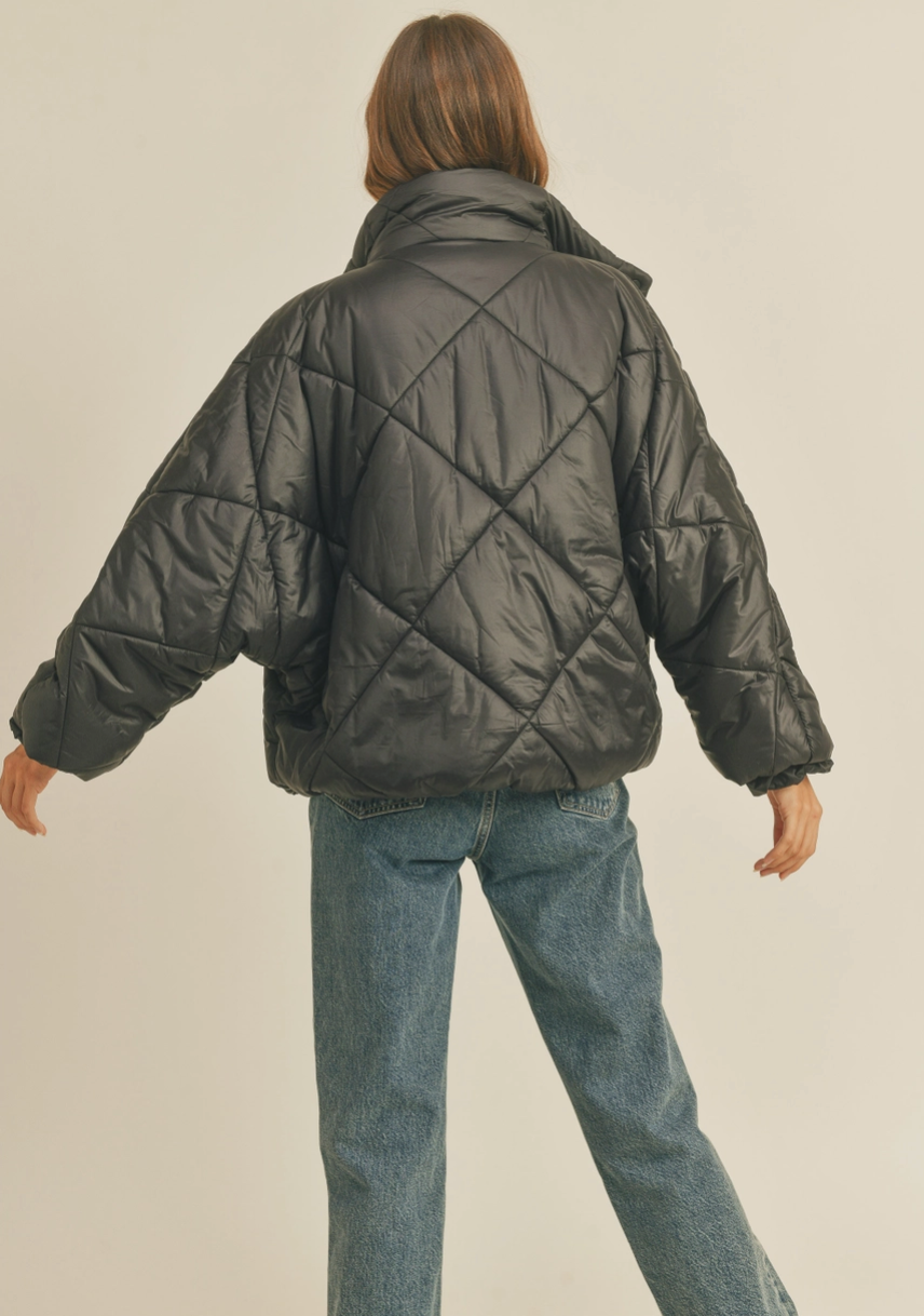 quilted nylon puffer jacket
