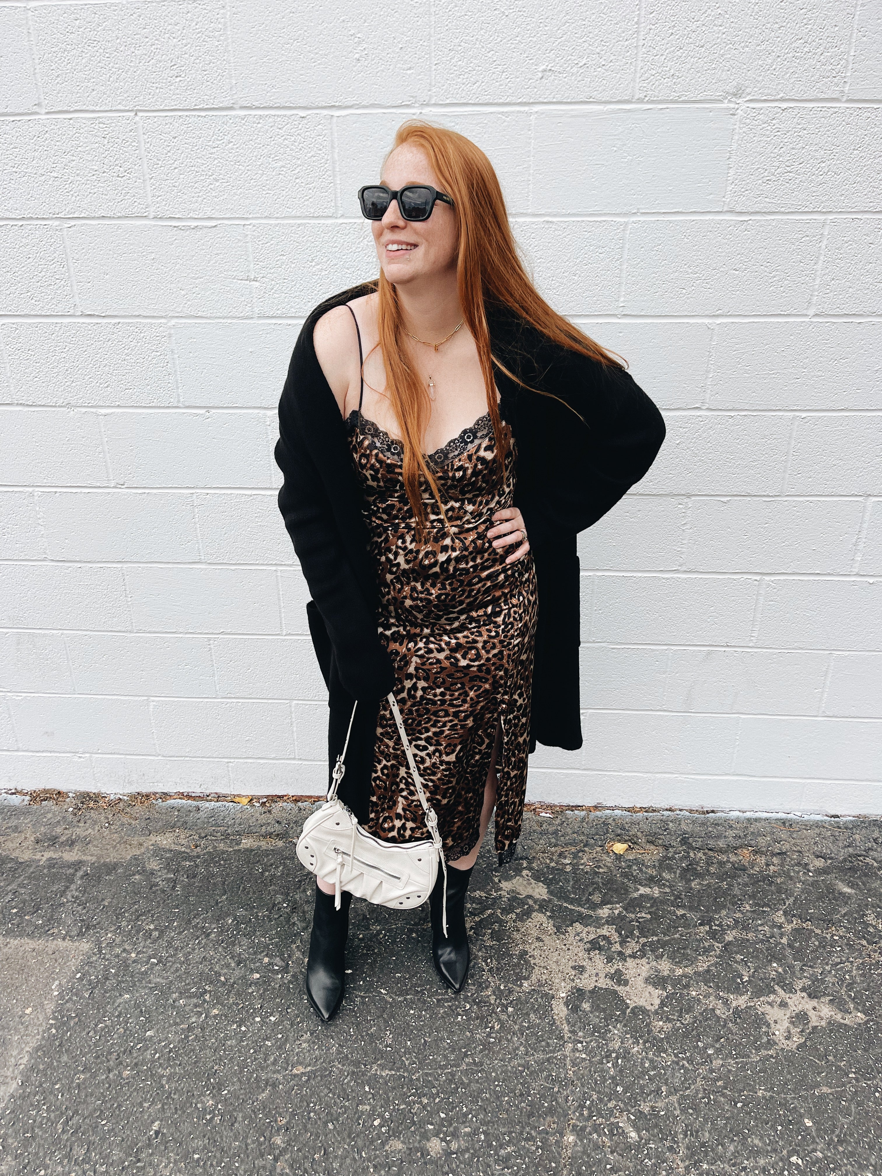 amelia leopard slip dress