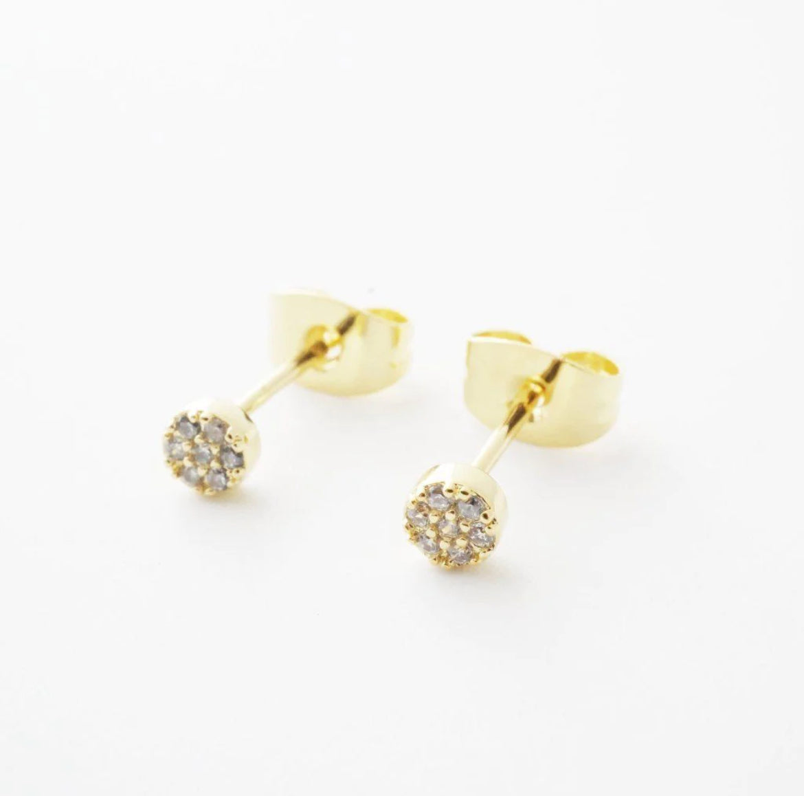 mini circle crystal stud earrings