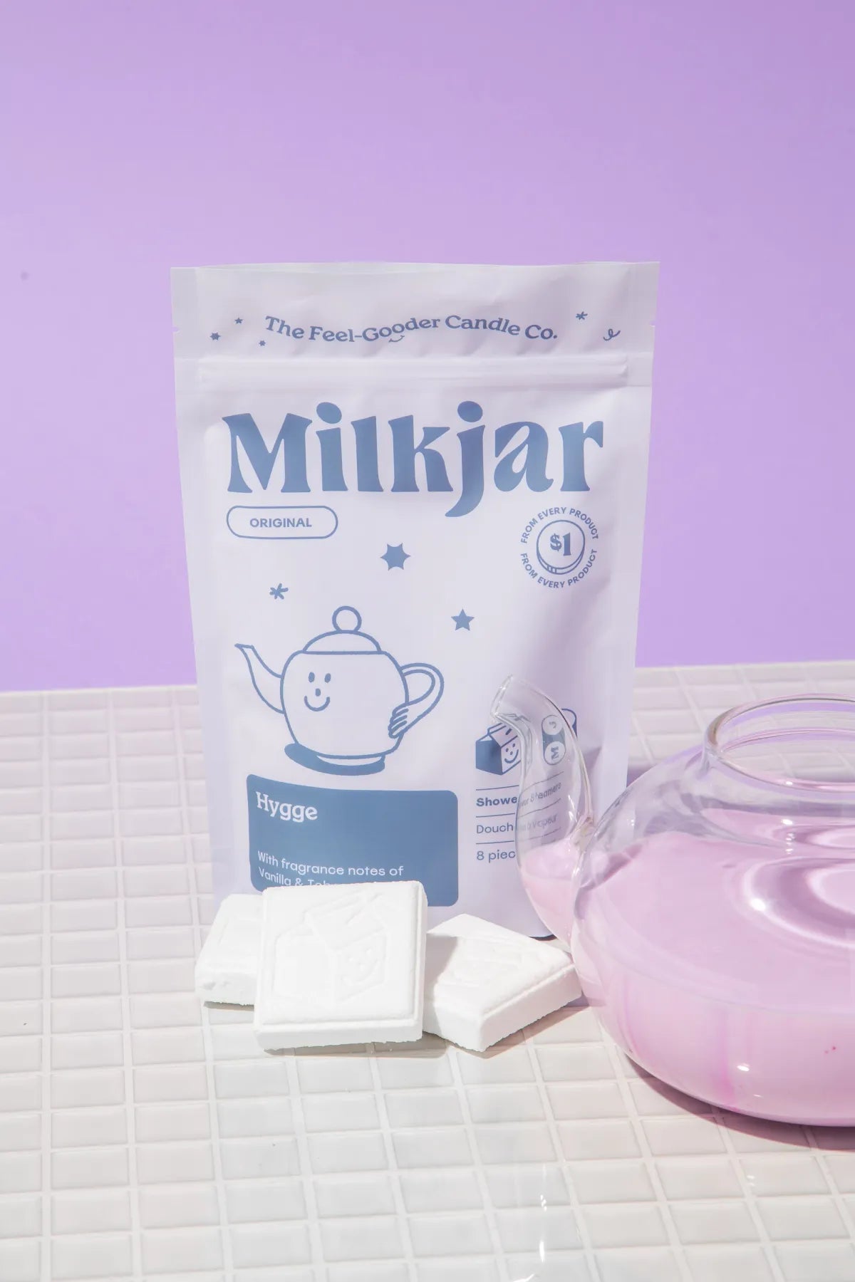 milk jar shower steamers - hygge