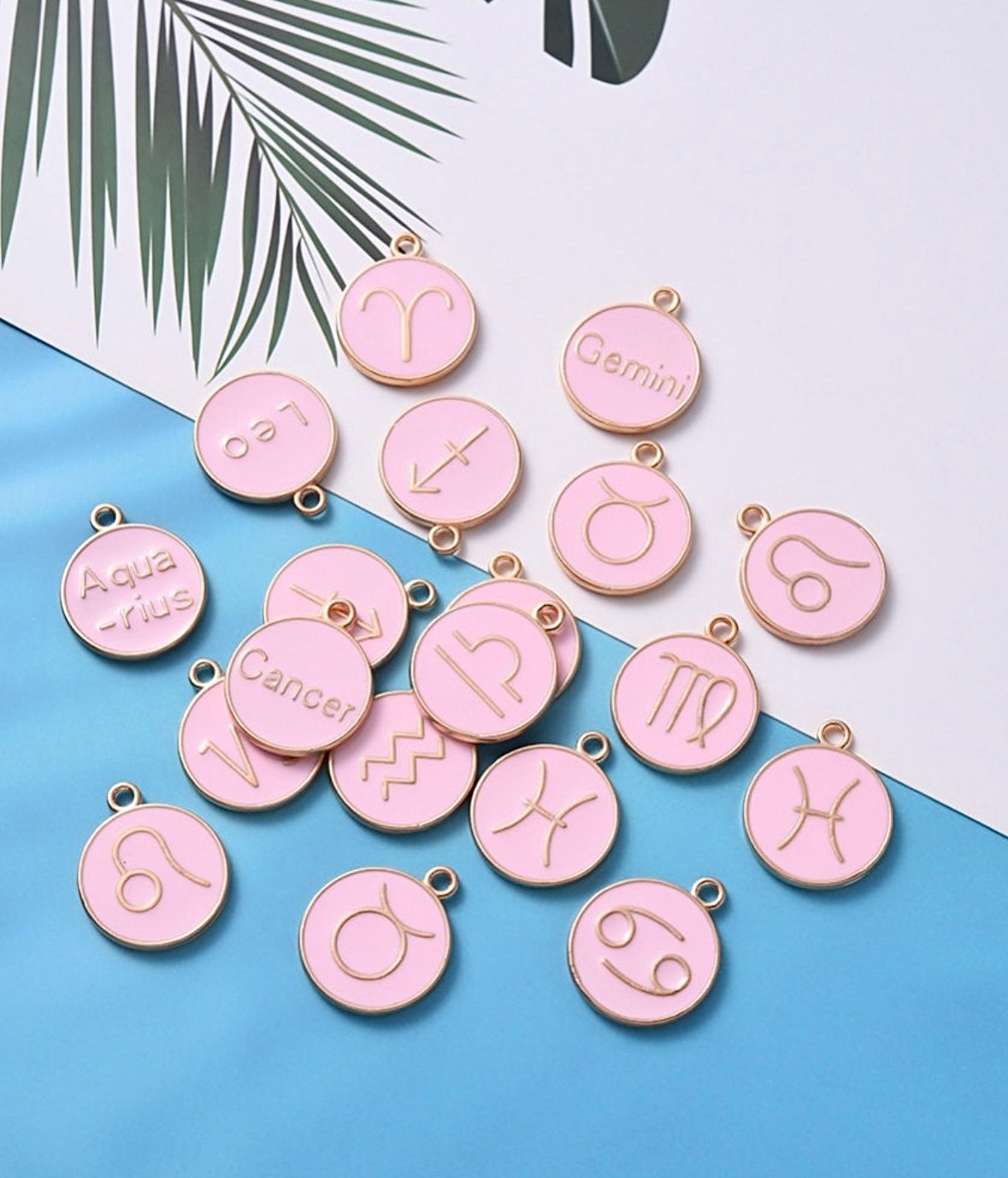 pink zodiac charm necklace