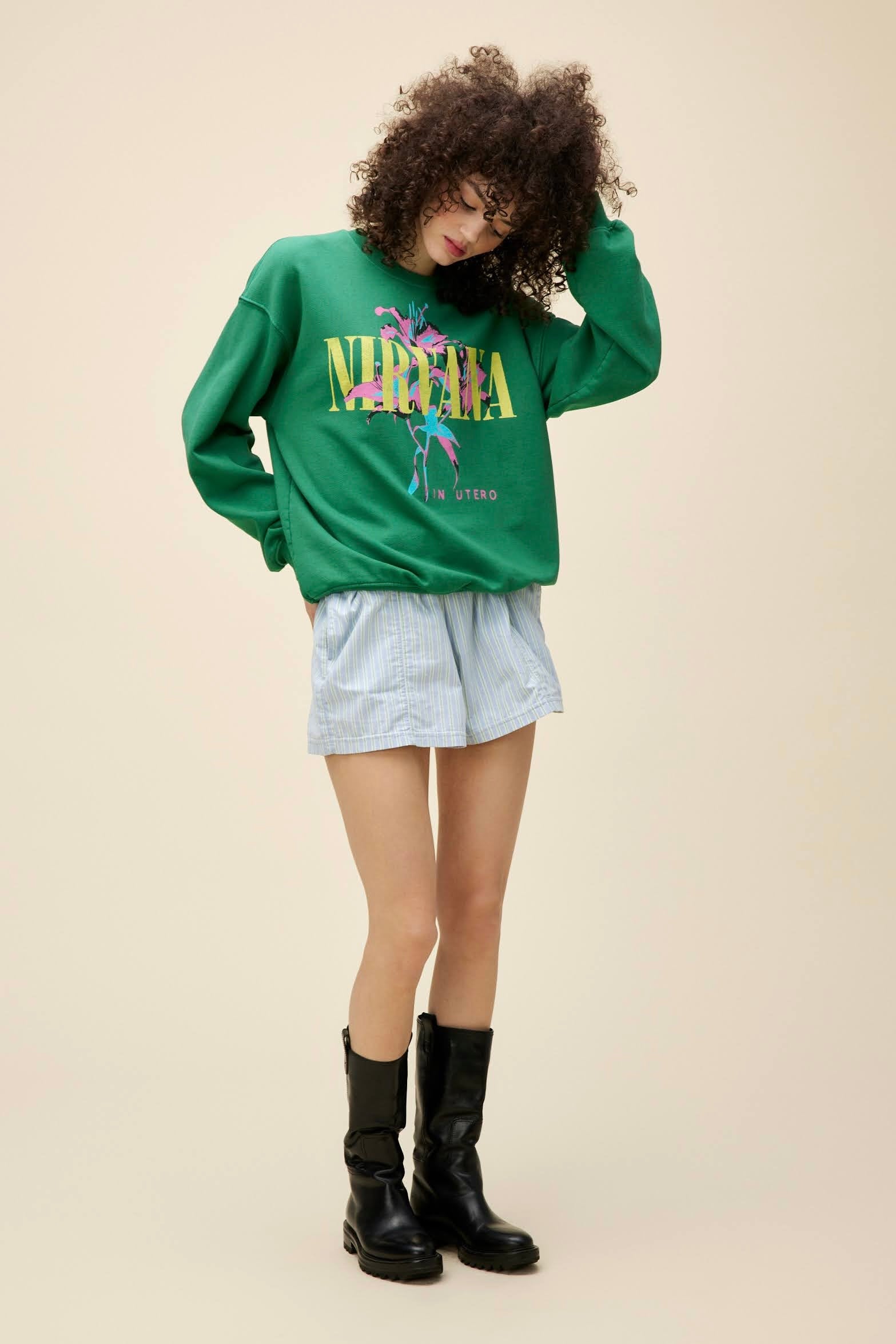 nirvana lilies boyfriend crewneck