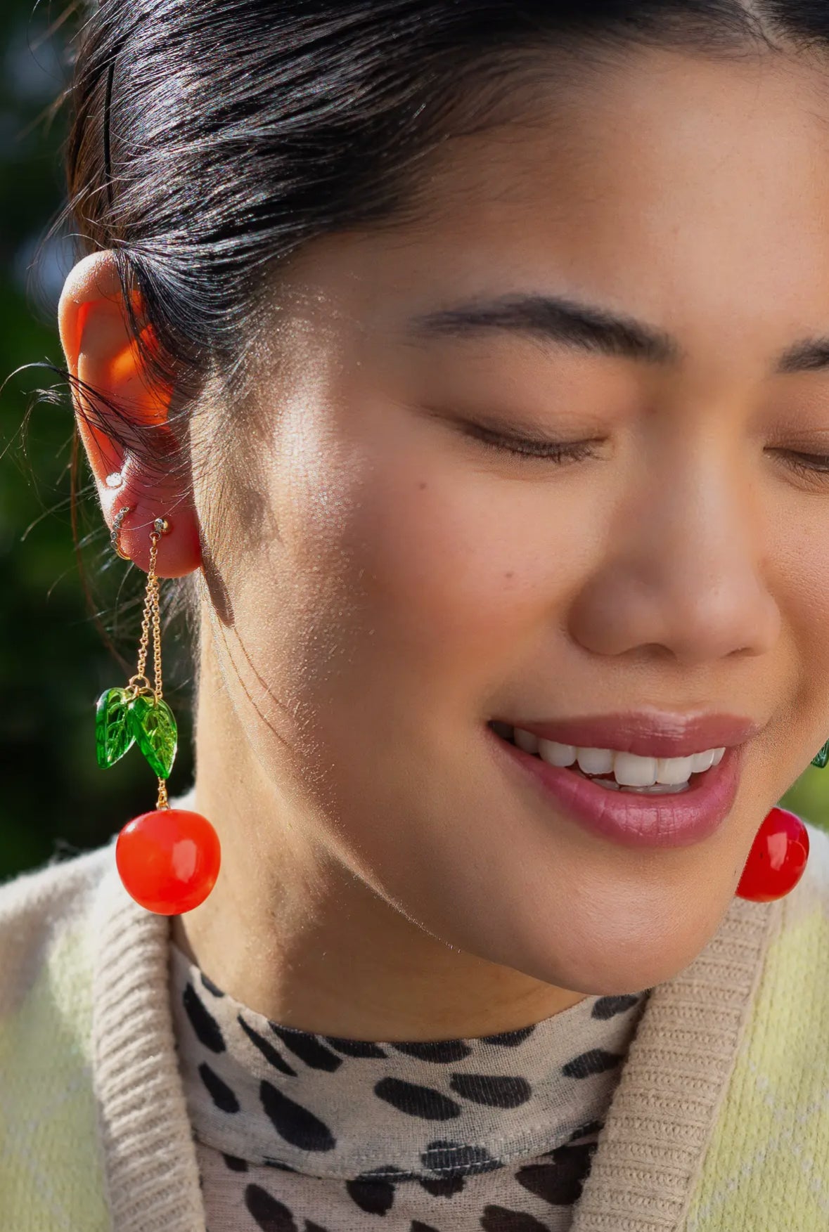 cherry bomb layered earrings