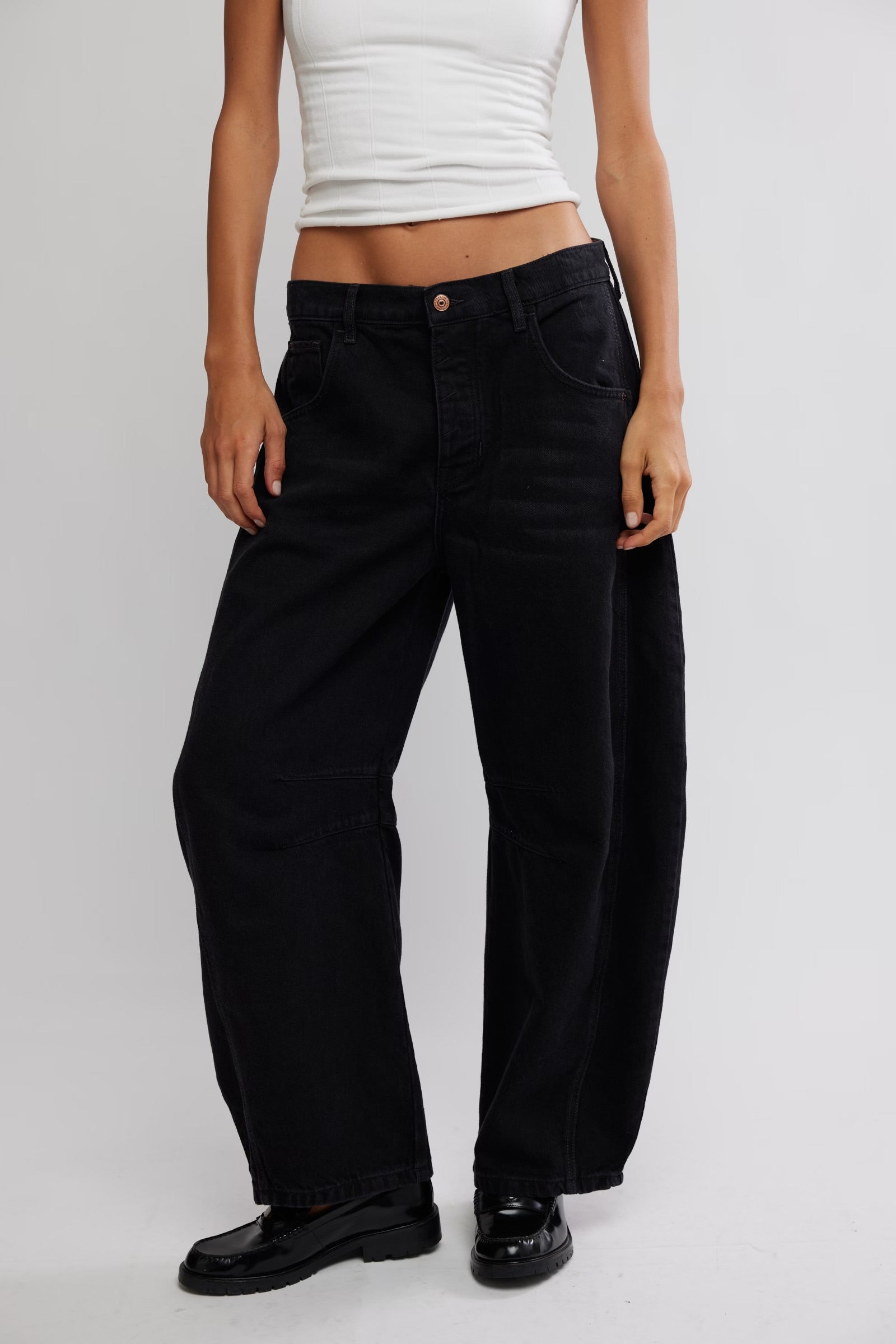 fp good luck mid rise barrel jean