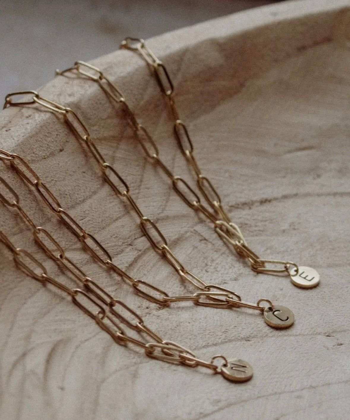 letter paperclip chain necklace