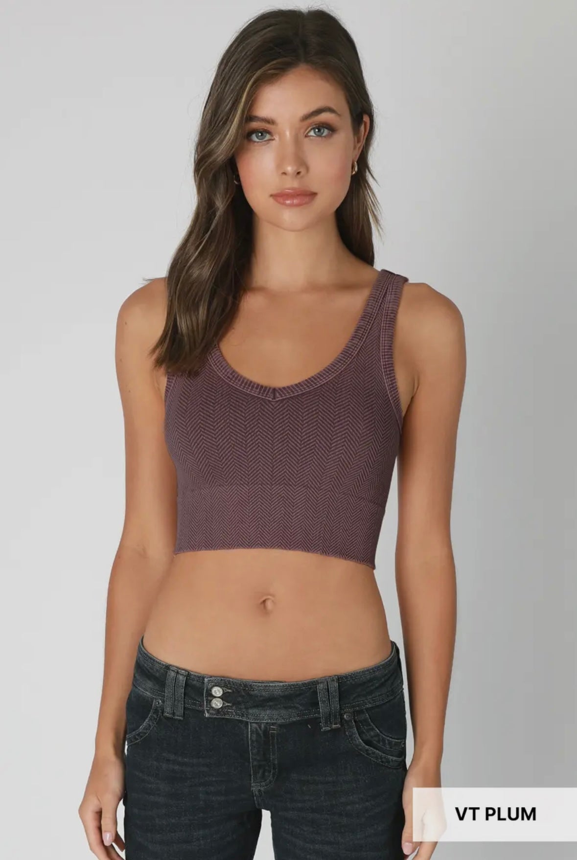 nb reversible herringbone vintage crop tank