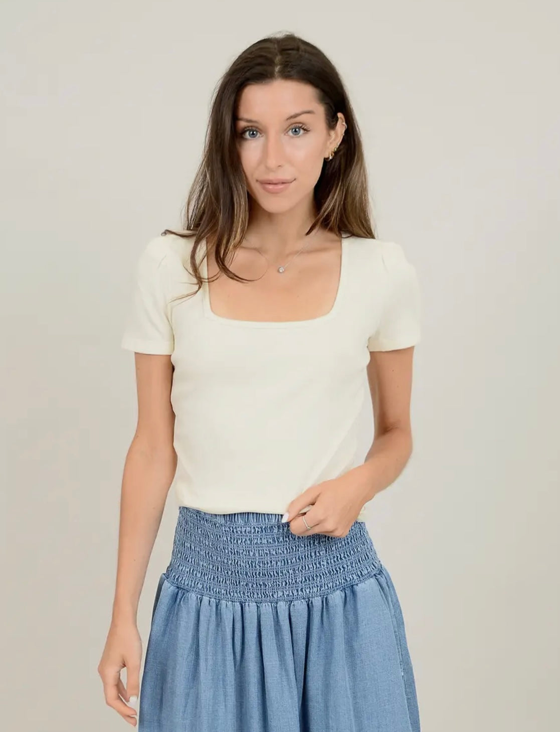 stacy square neck top