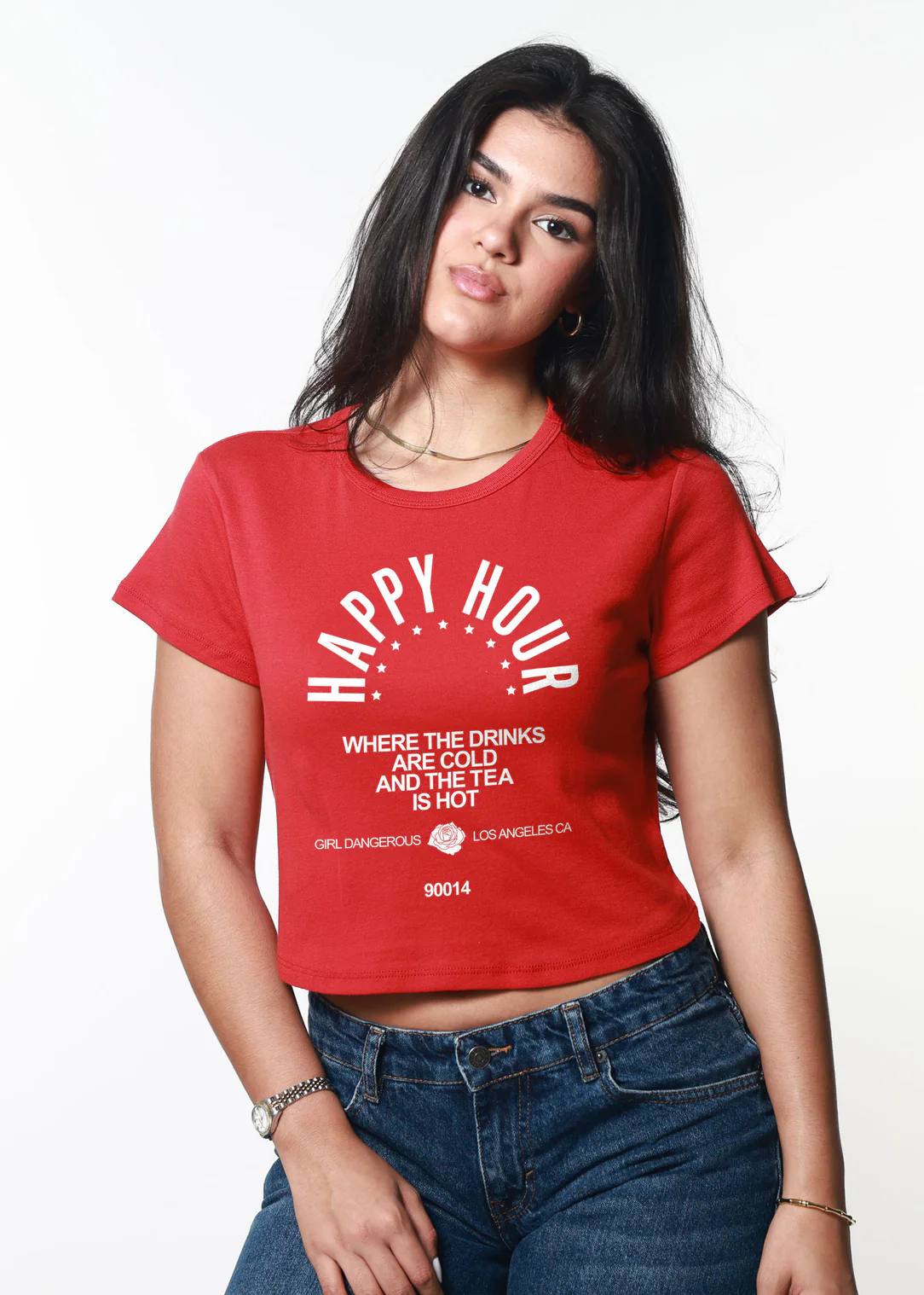 happy hour cropped tee