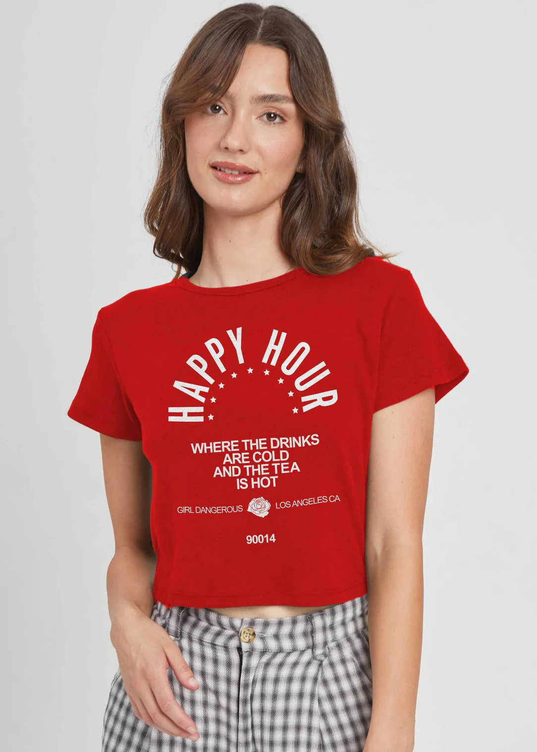 happy hour cropped tee