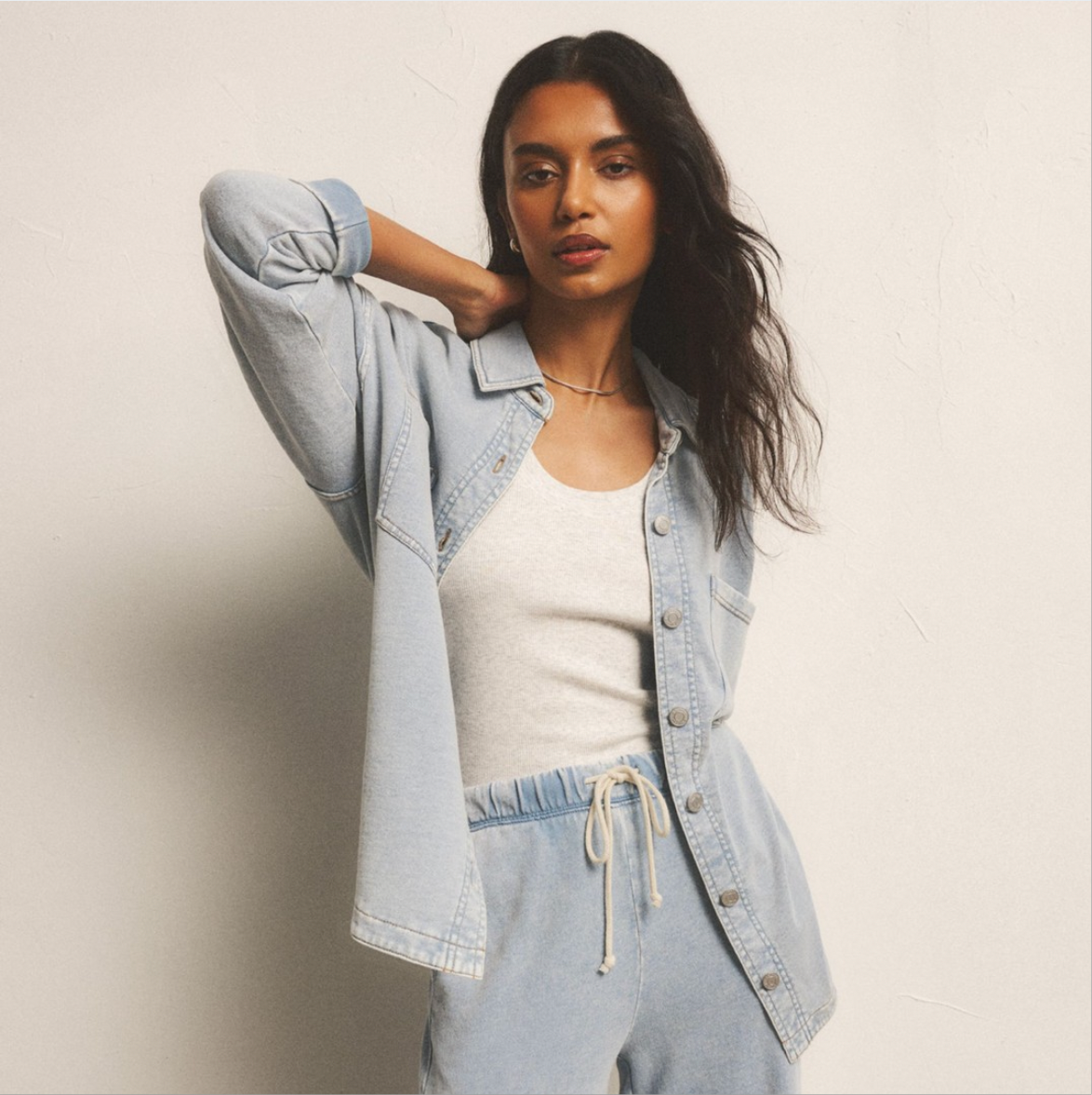 all day knit denim jacket