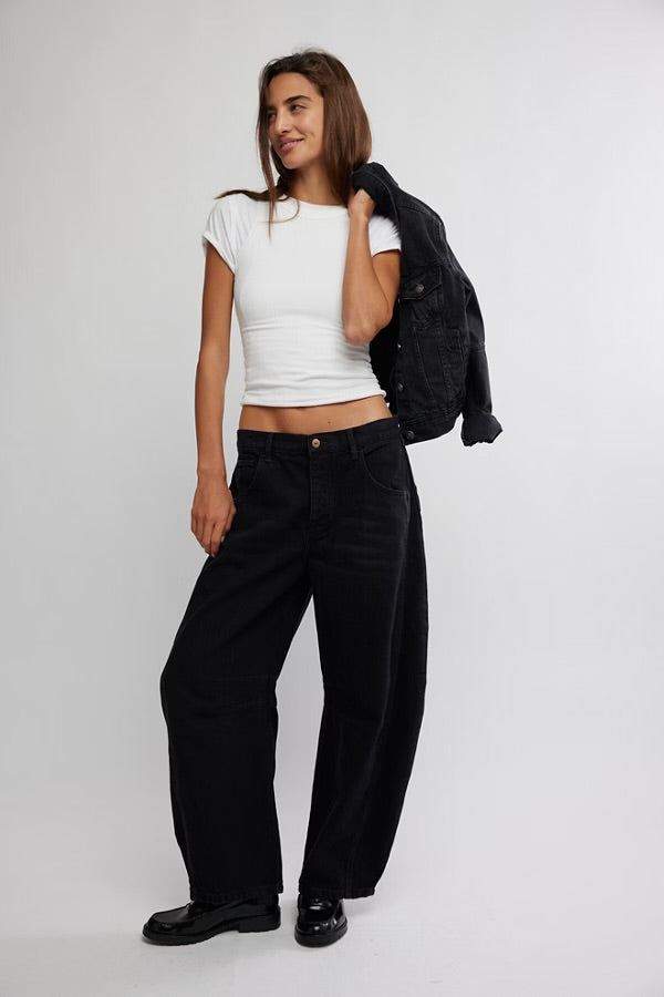 fp good luck mid rise barrel jean