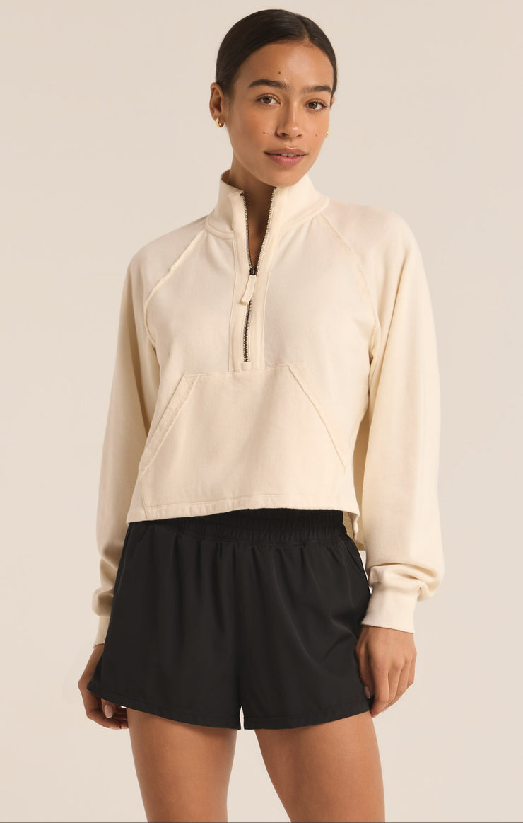 on the run half zip sweatshirt