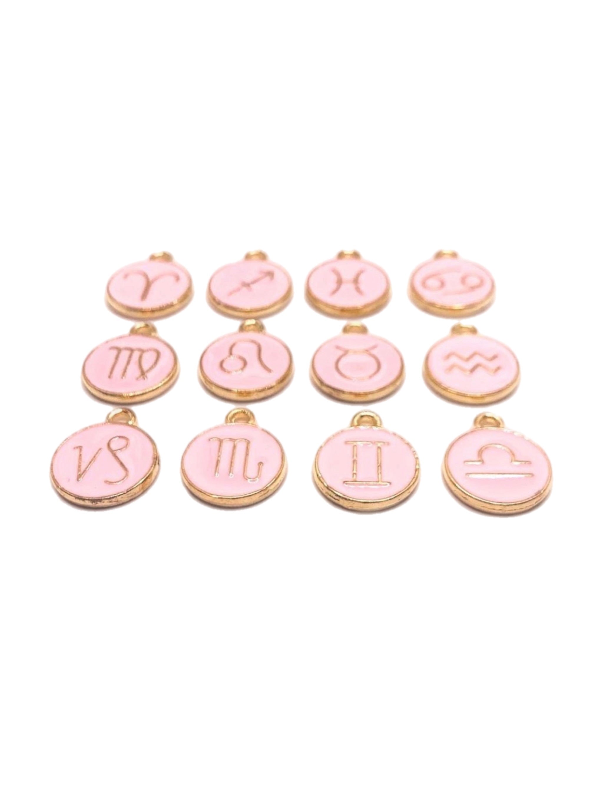 pink zodiac charm necklace