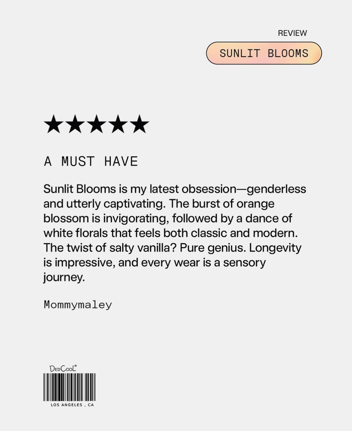dedcool fragrance - sunlit blooms