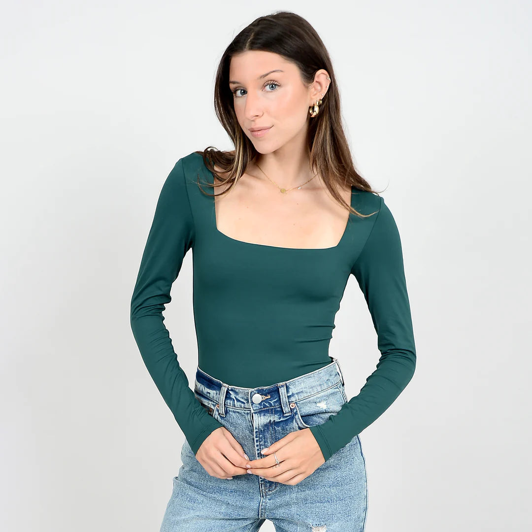 stacy square neck long sleeve bodysuit – Kindred People