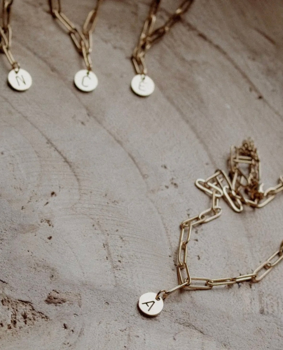 letter paperclip chain necklace - j