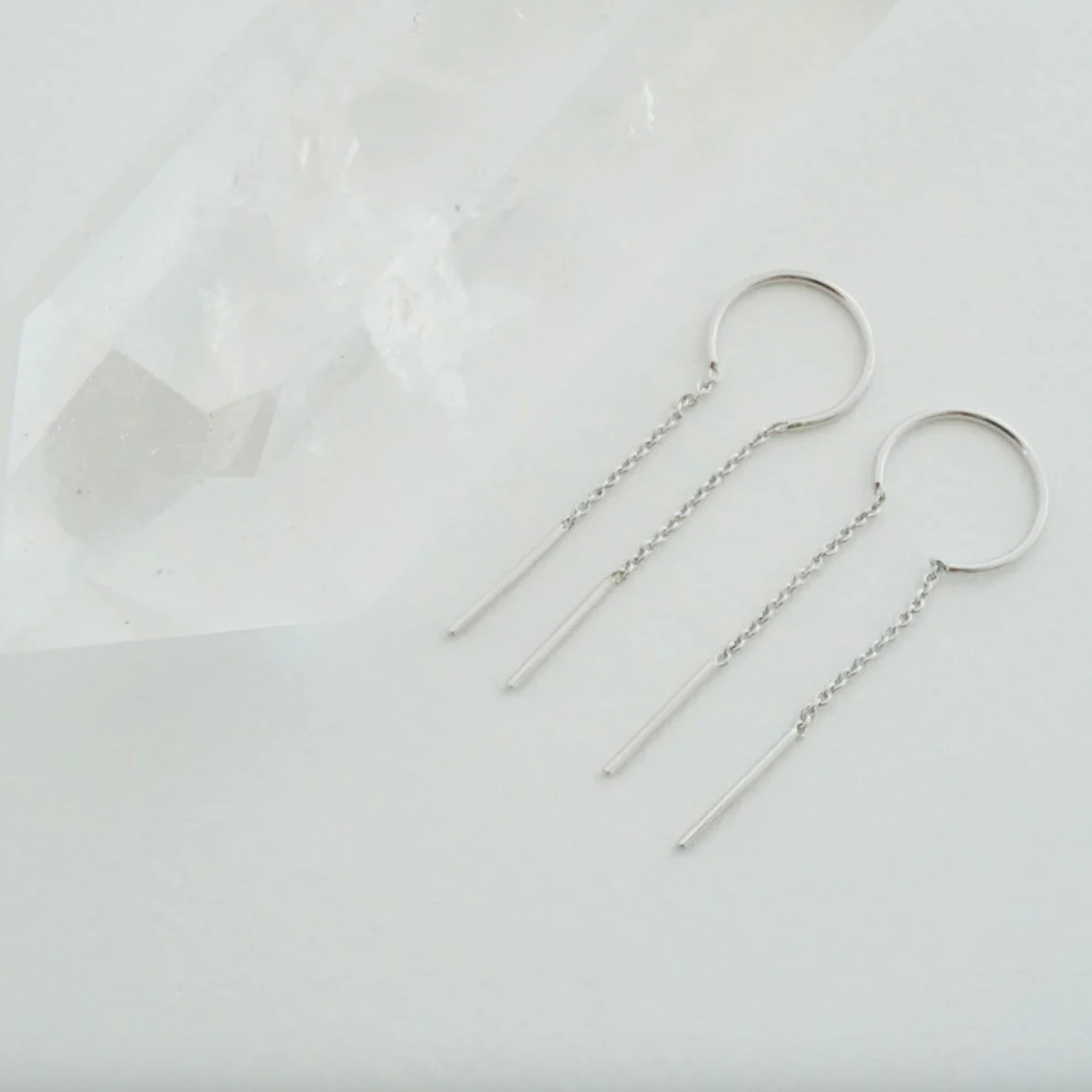 round threader earrings