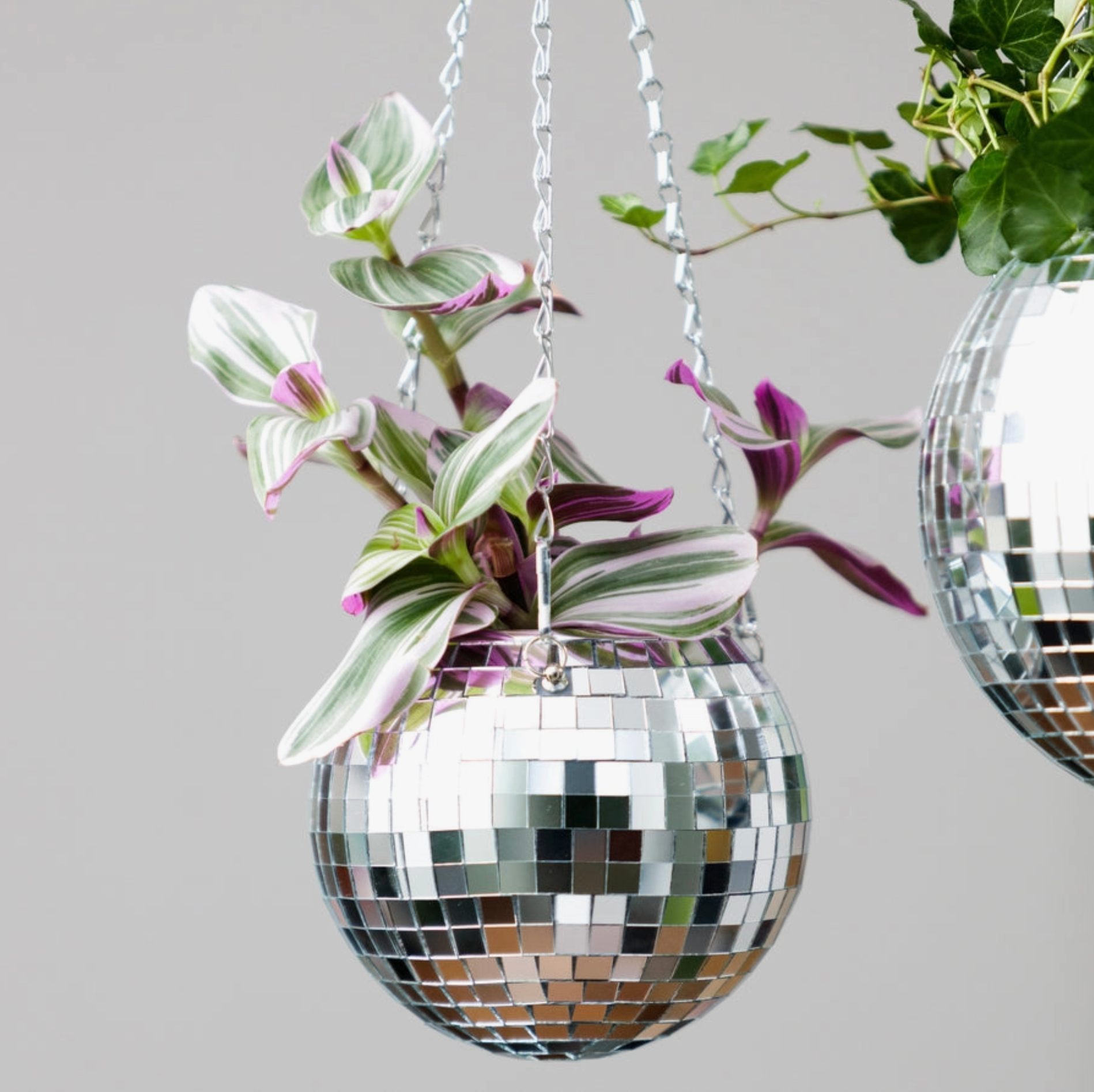 disco ball hanging planter