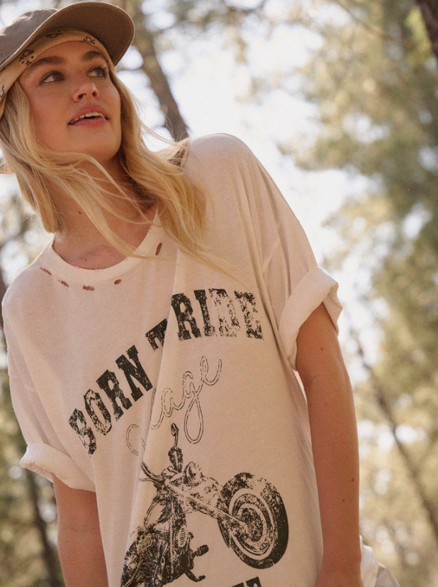 born to ride graphic tee