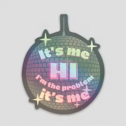 it's me disco ball sticker