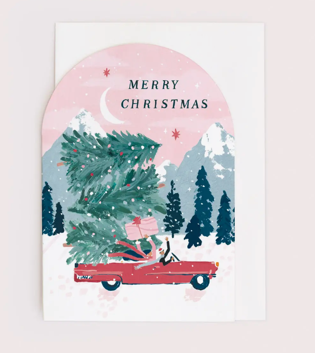 driving home christmas card