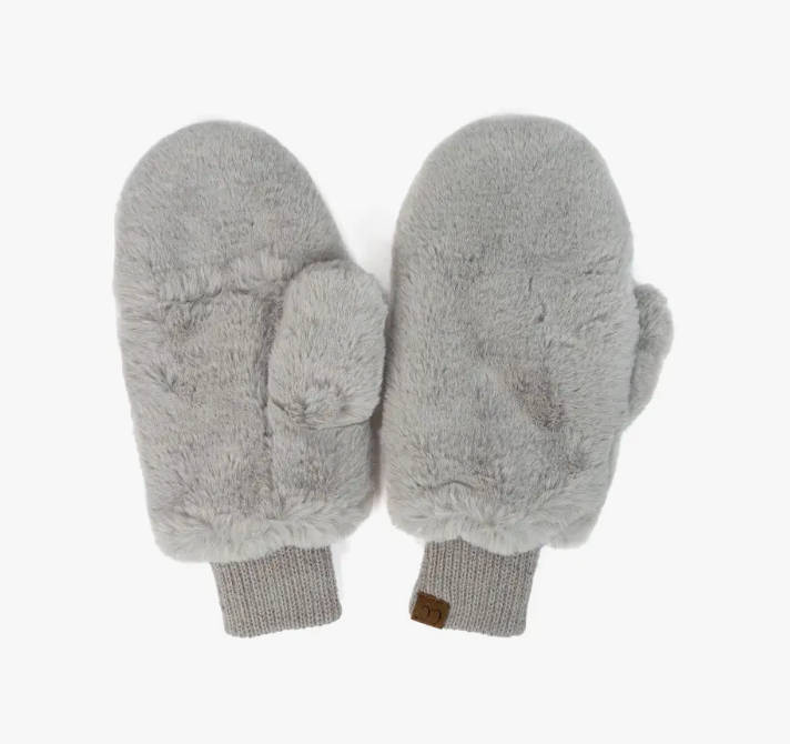 alex faux fur mittens