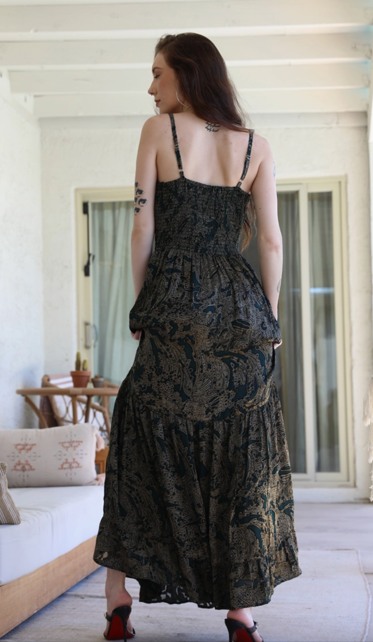 mistletoe tiered maxi dress