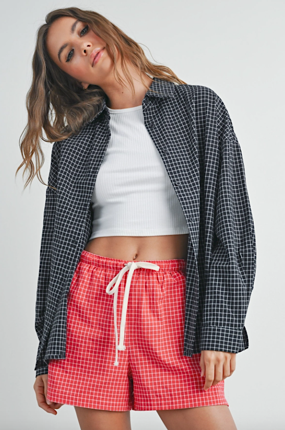 misty checkered shorts