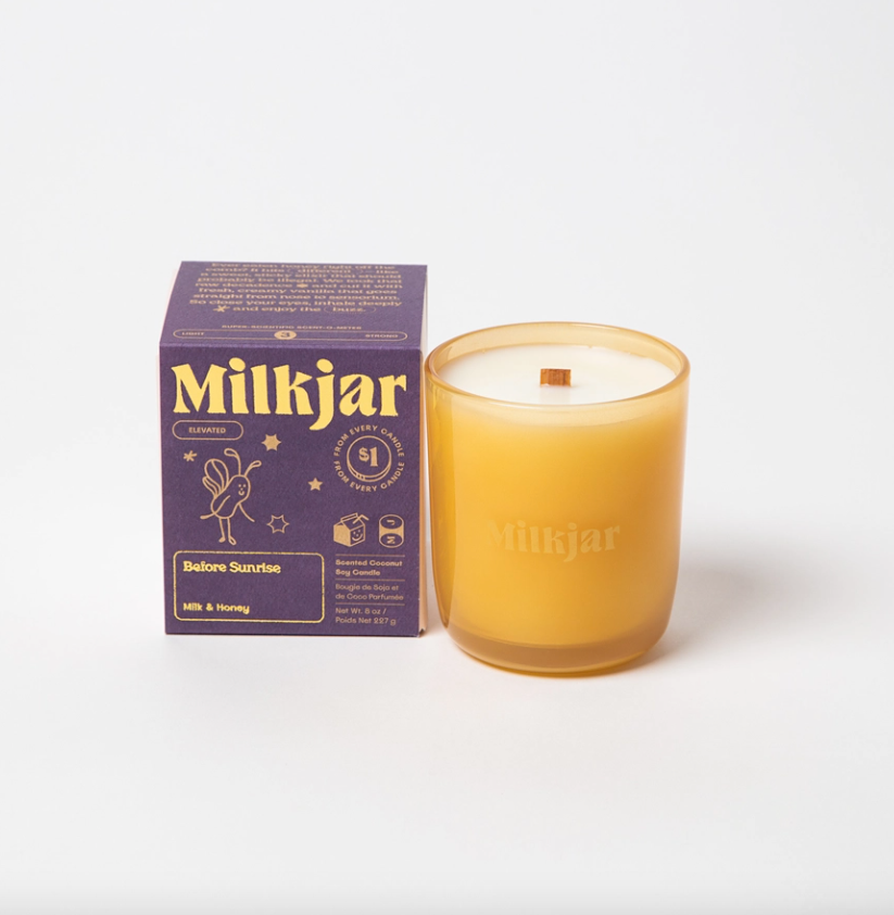 milk jar candle - before sunrise