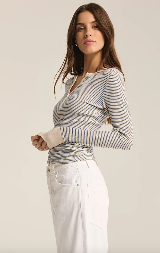 scarlett stripe rib henley