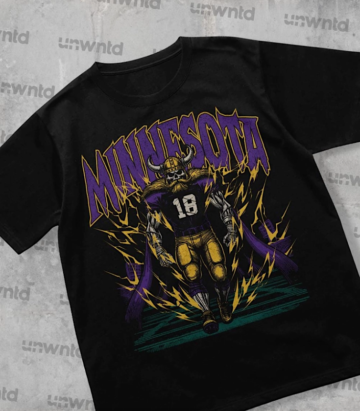 minnesota vikings skeleton tee