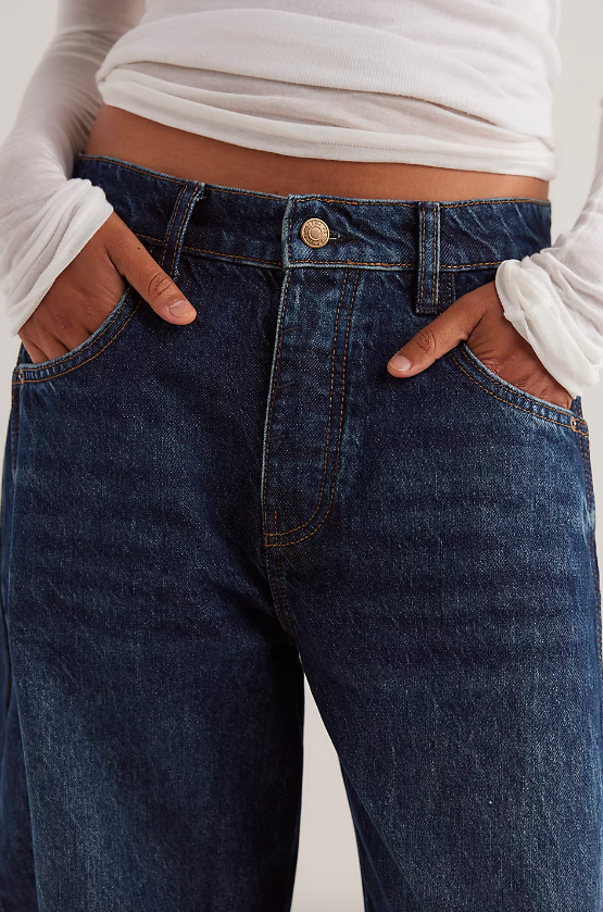 fp good luck mid rise barrel jean