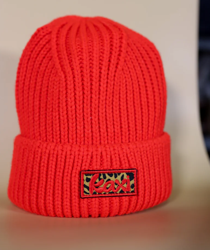 red cheetah beanie