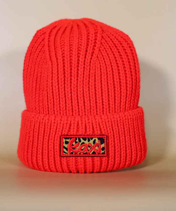 red cheetah beanie