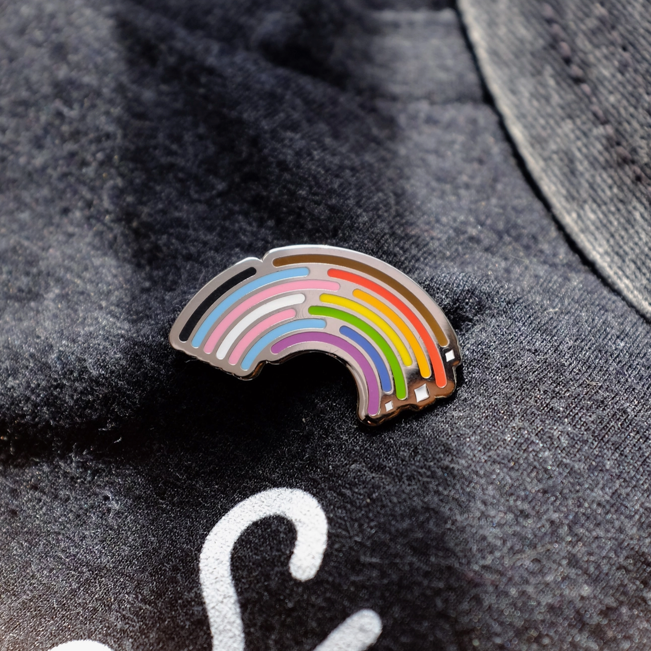 inclusive pride rainbow pin
