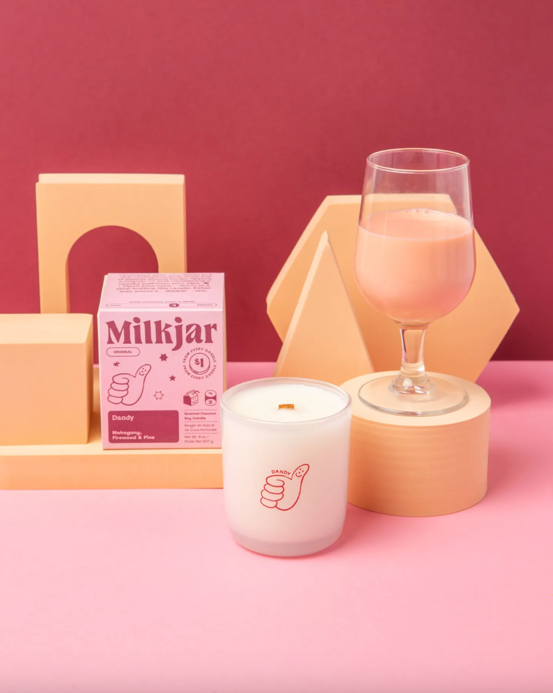milk jar candle - dandy