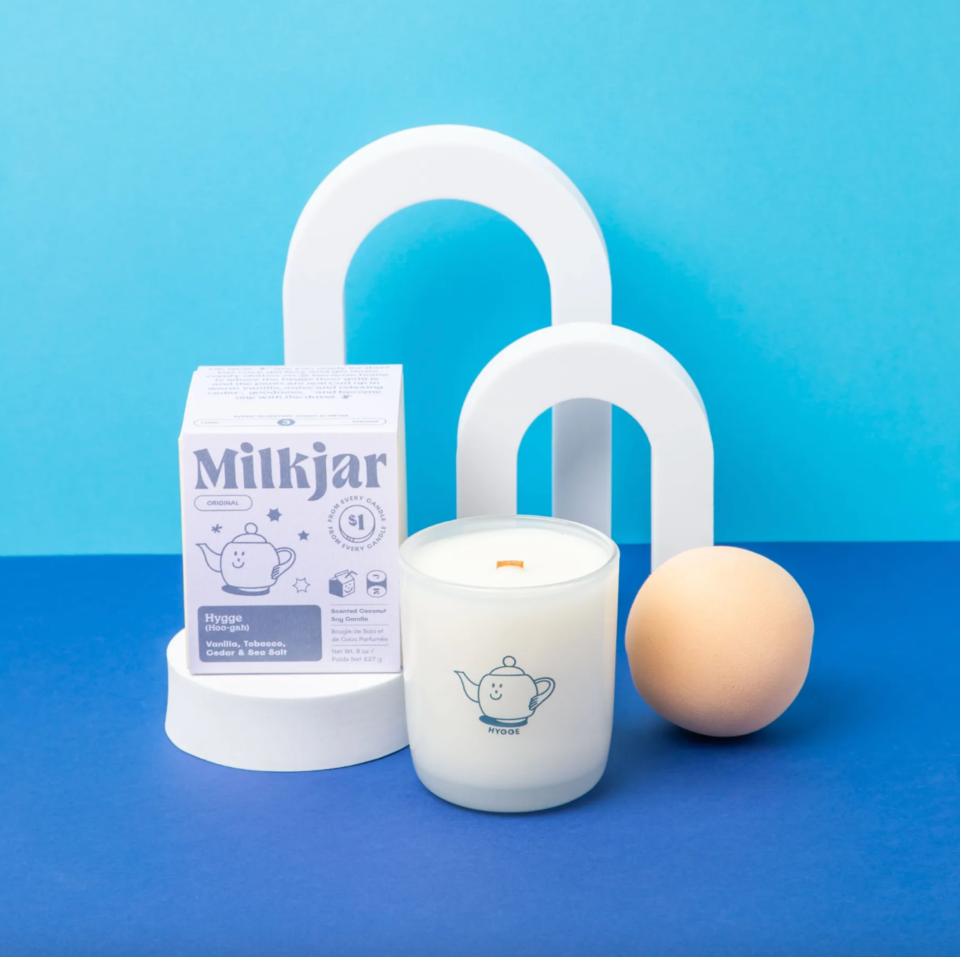 milk jar candle - hygge