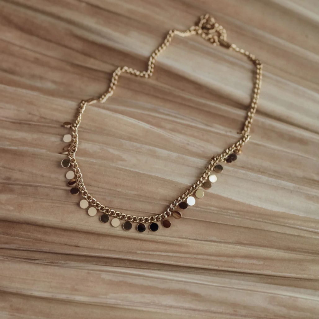 tiny circles statement necklace