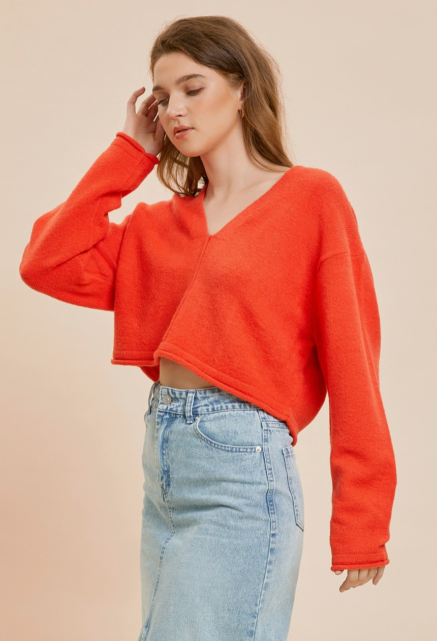 chili pepper cropped sweater