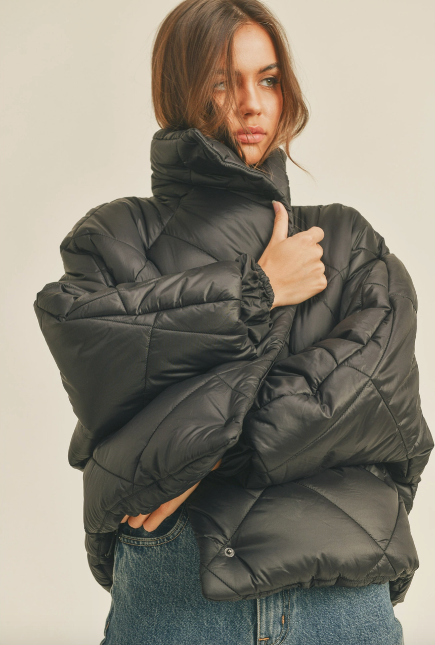 quilted nylon puffer jacket