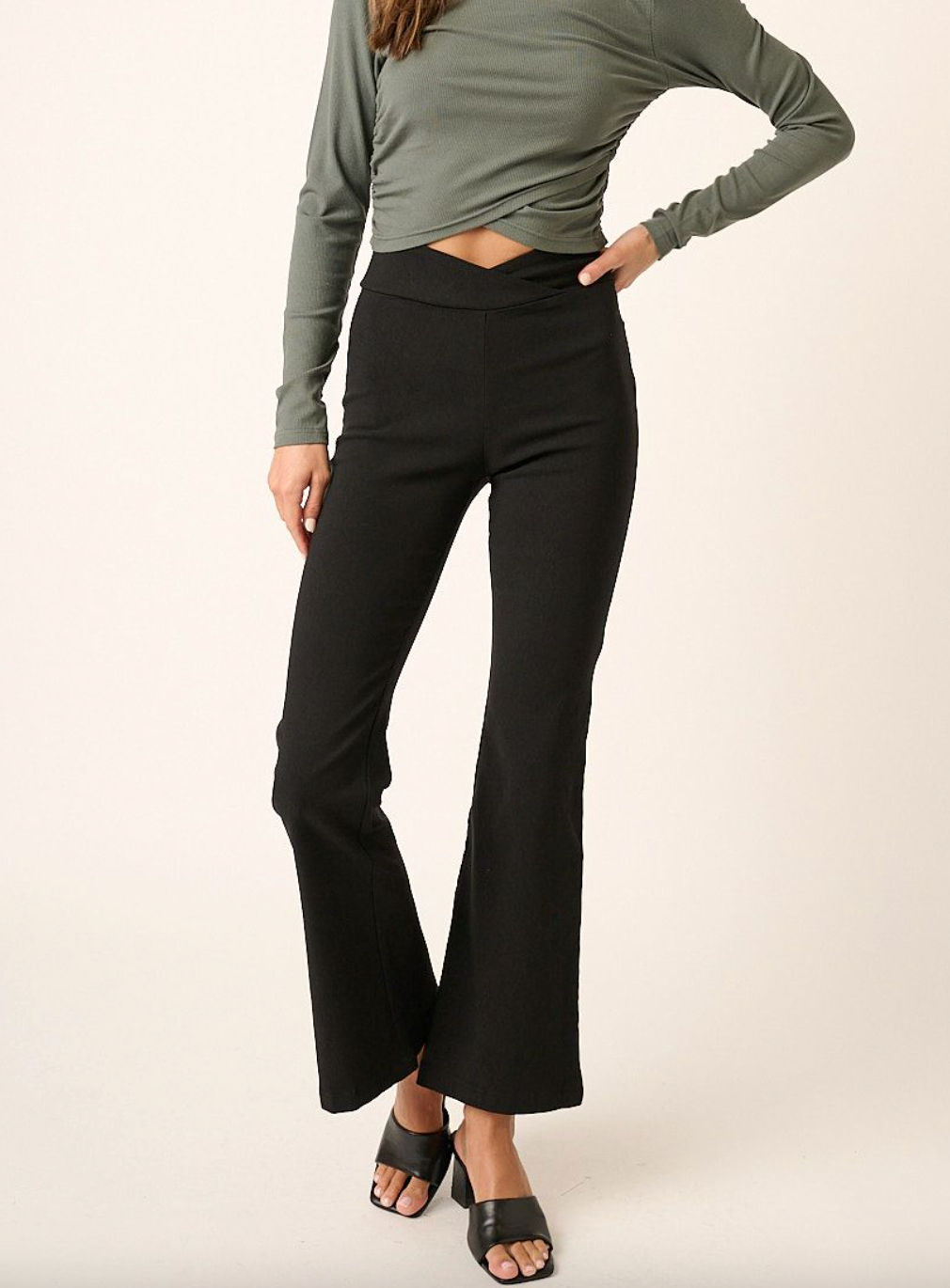 high waisted flare trousers