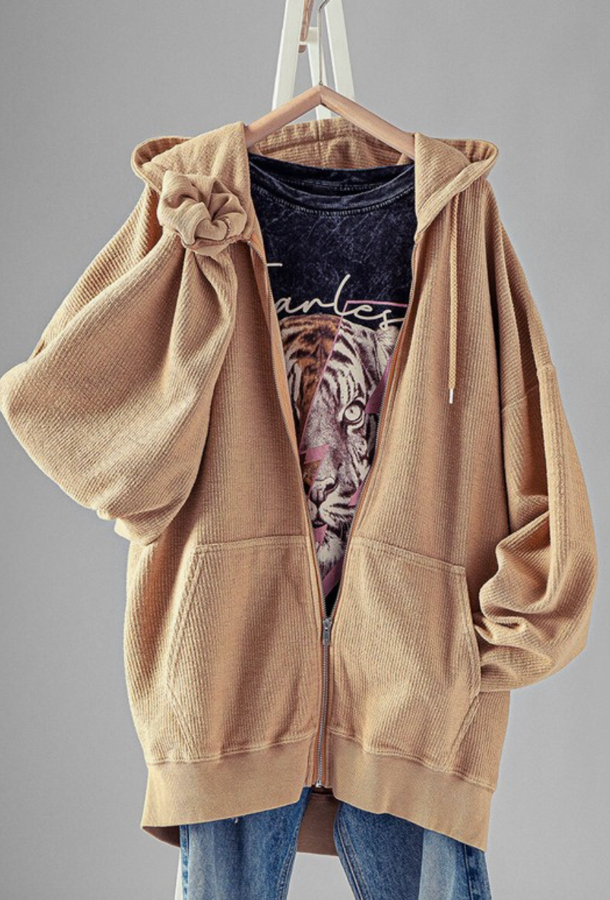 emily oversized vintage zip hoodie