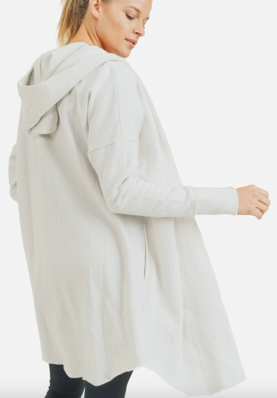 longline hooded cardigan