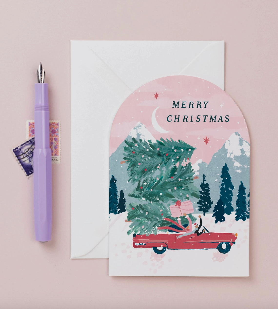 driving home christmas card