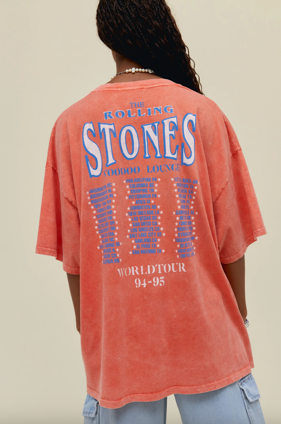 rolling stones world tour 94-95 one size tee