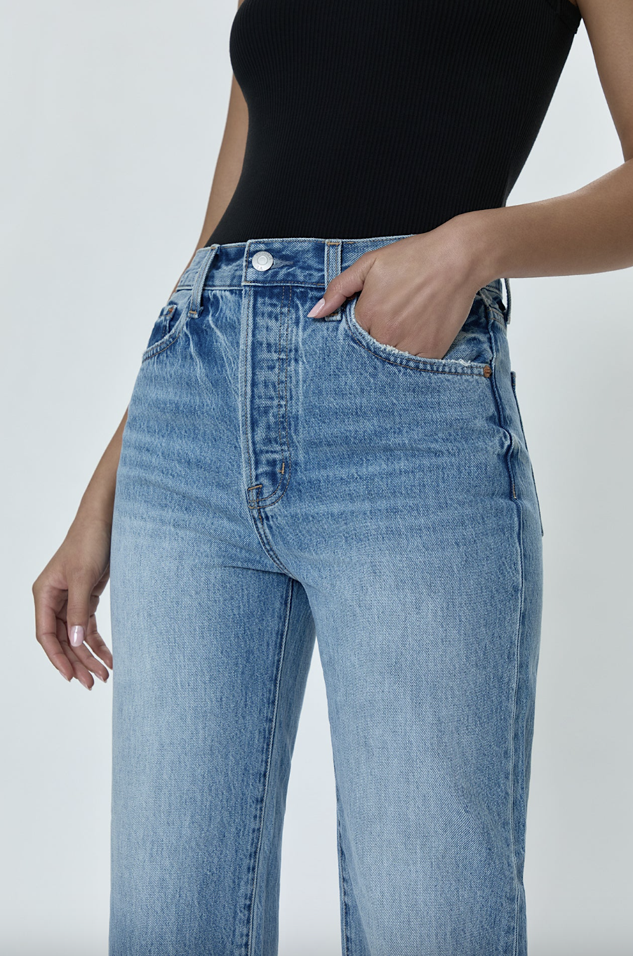 cassie crop super high rise straight - era vintage