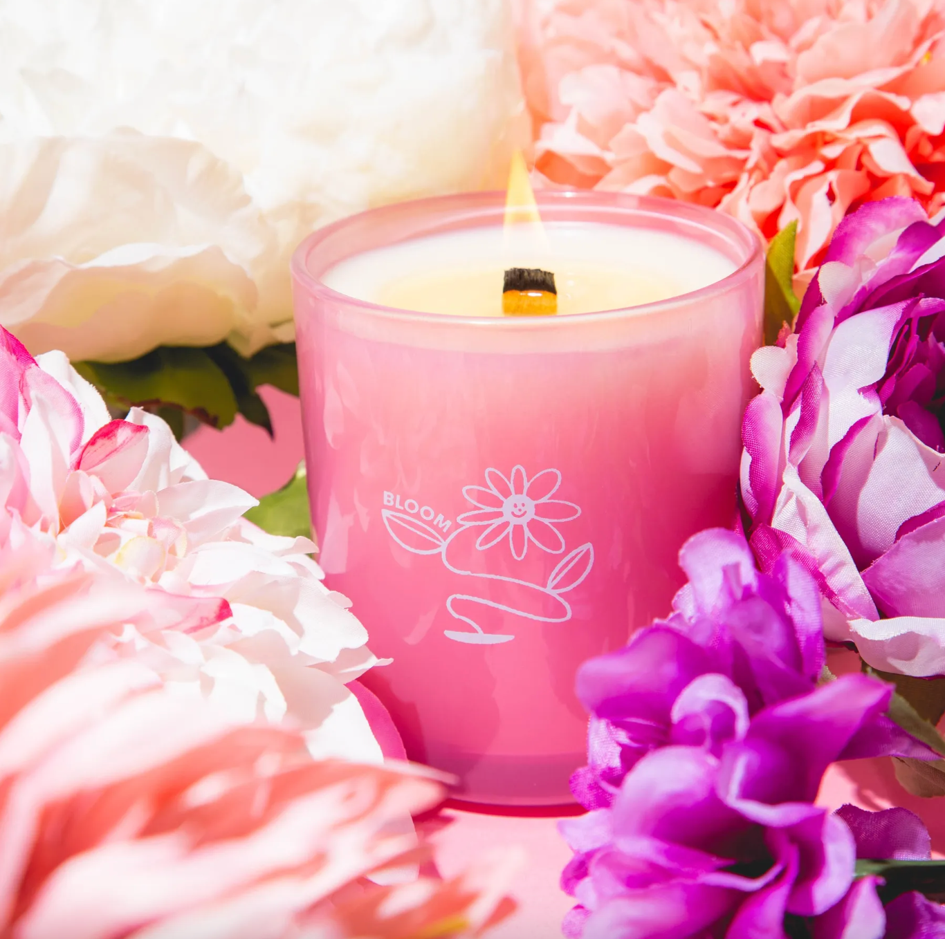 milk jar candle - bloom
