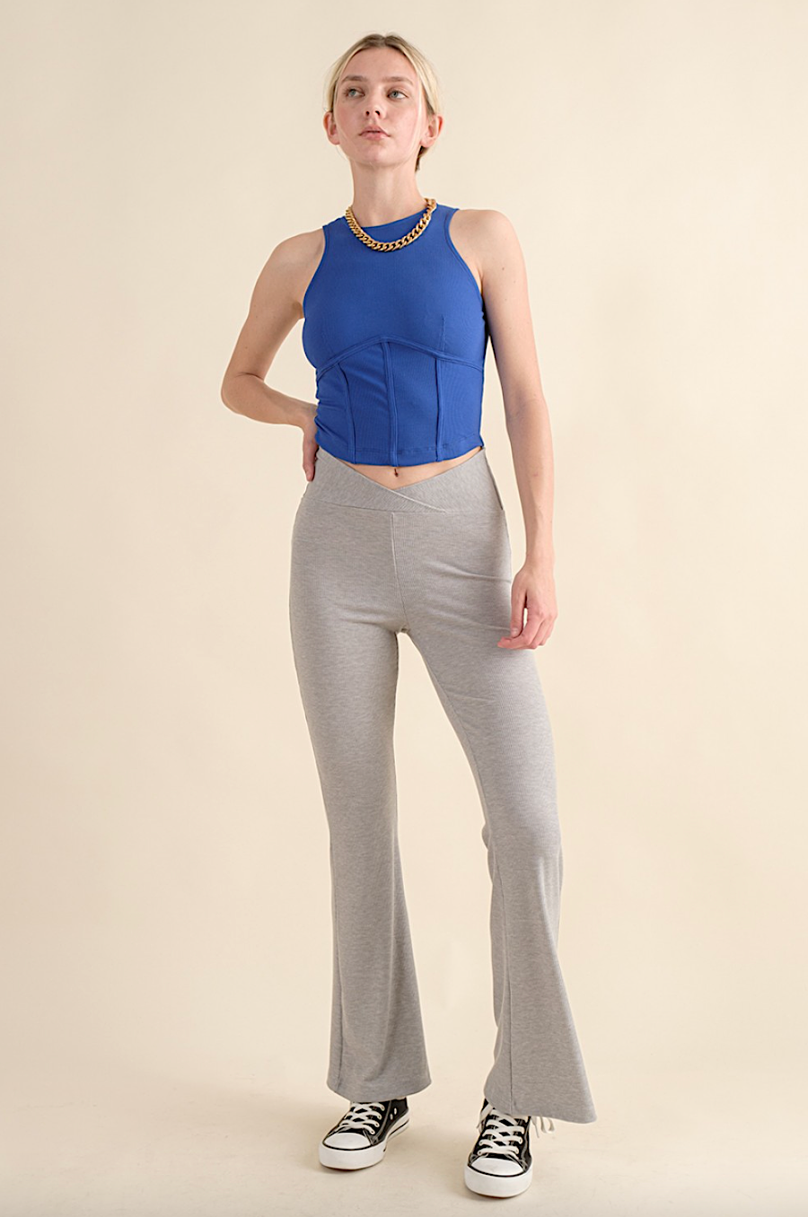 rae ribbed crossover waist yoga pants