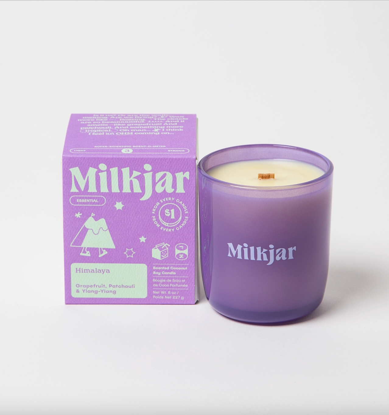 milk jar candle - himalaya