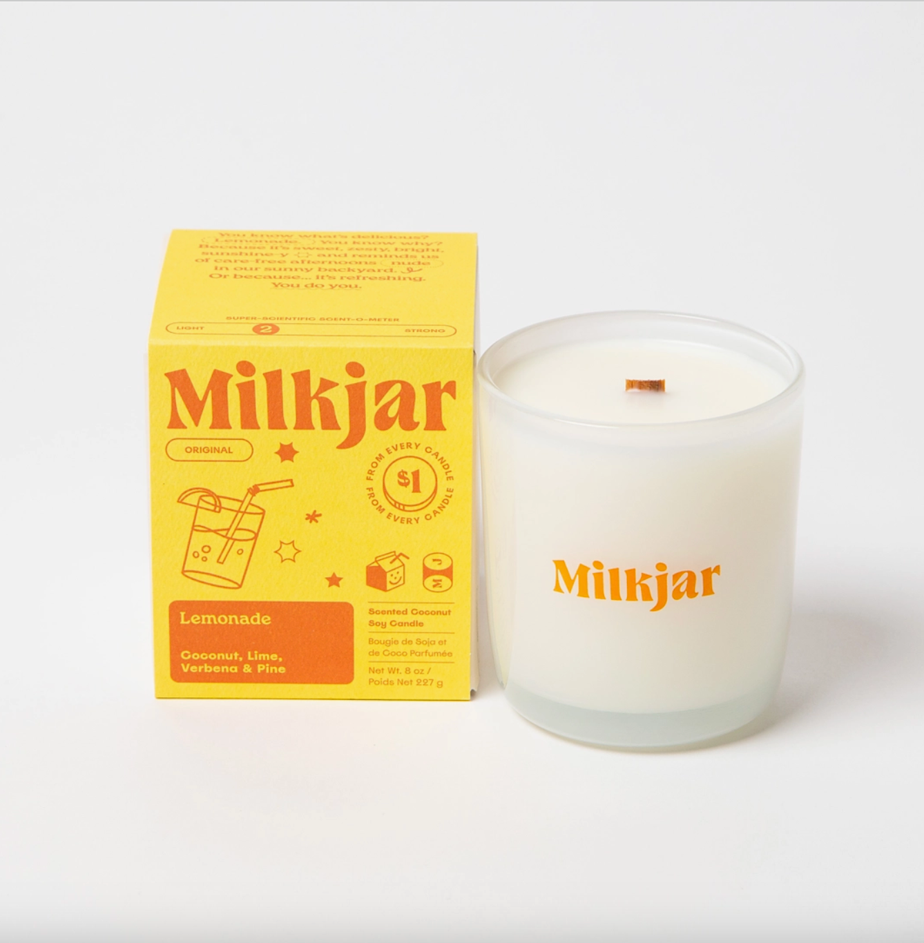 milk jar candle - lemonade